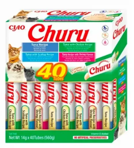 Churu Gato Variedades Atún con Marisco 40 x 14 g