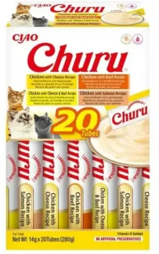 Churu Gato Variedades Pollo con Ternera 20 x 14 g