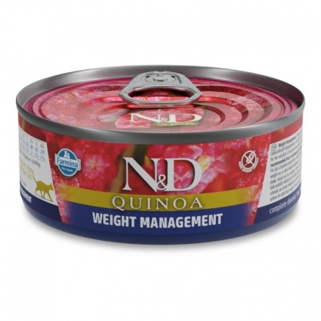 Farmina N&D Quinoa Weight Management Gato Cordero 6 x 80 g