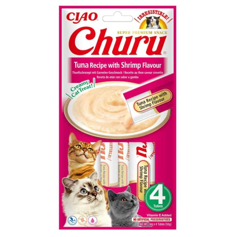 Churu Gato Atún con Gamba Snack Líquido 4 x 14 g