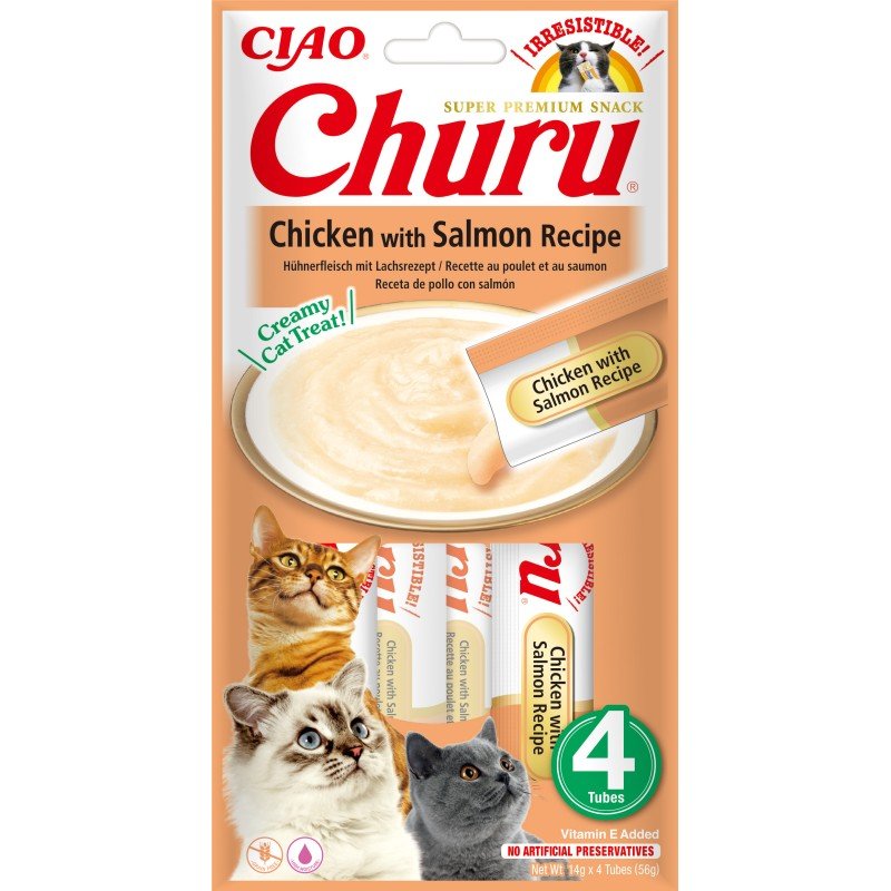 Churu Gato Pollo con Salmón Snack Líquido 4 x 14 g