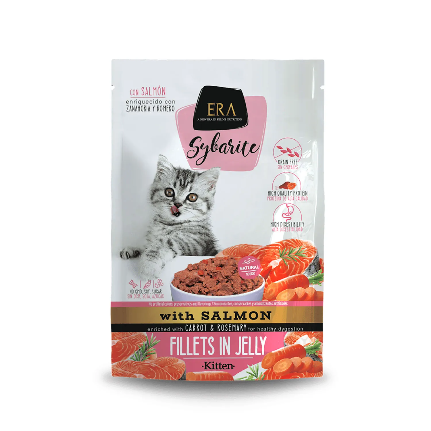 ERA Sybarite Gato Gatitos Salmón, Zanahoria y Romero 85 g