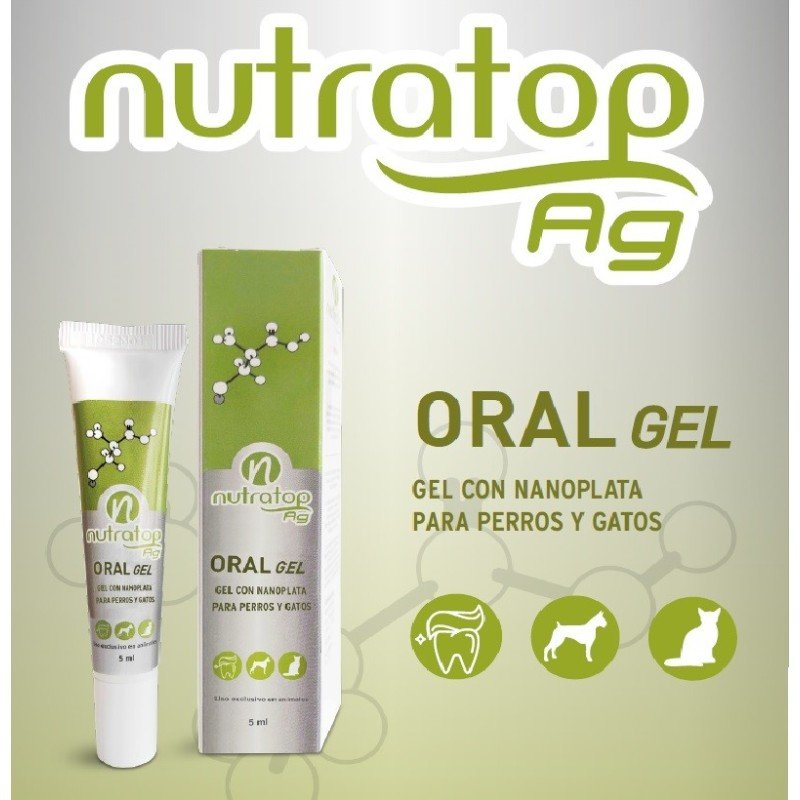 Nutratop Ag Oral Gel 5 ml gel con nanoplata para la boca de perros y gatos