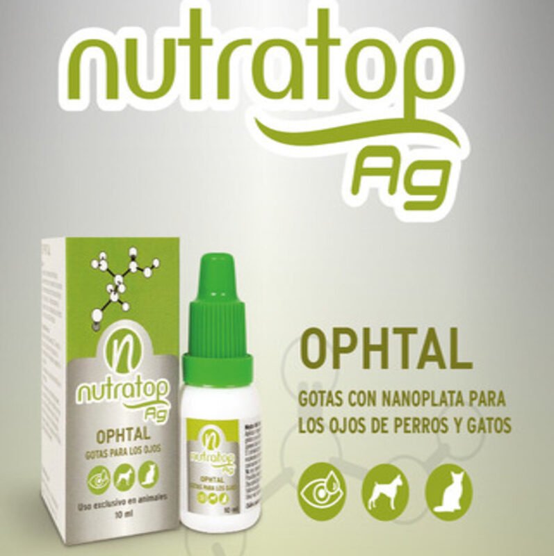 Nutratop Ag Ophtal 10 ml gotas con nanoplata para los ojos de perros y gatos