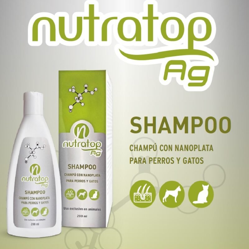 Nutratop Ag Shampoo 200 ml champú con nanoplata para perros y gatos